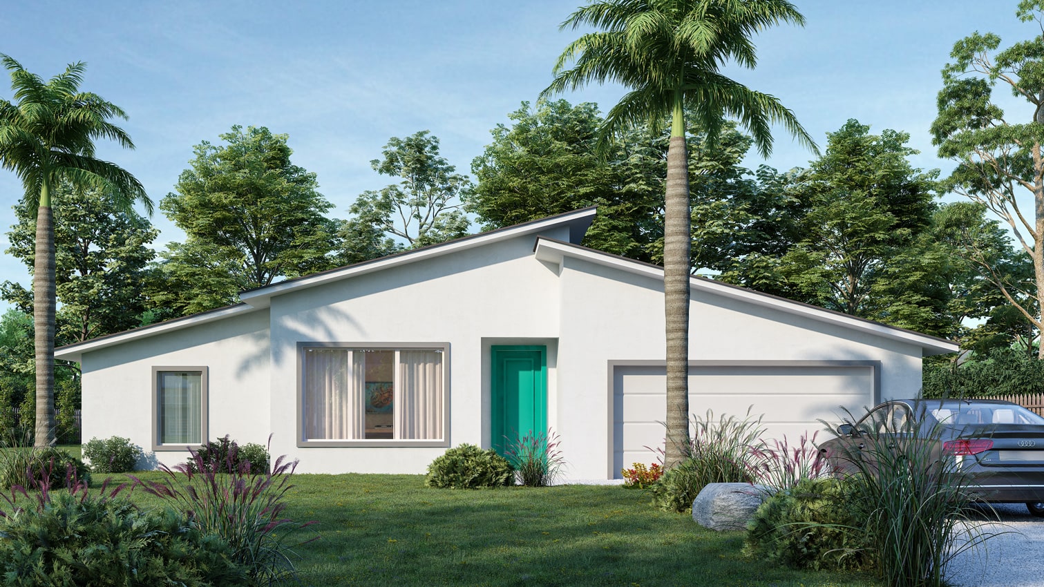 Rendering of the Aubrey steel kit home