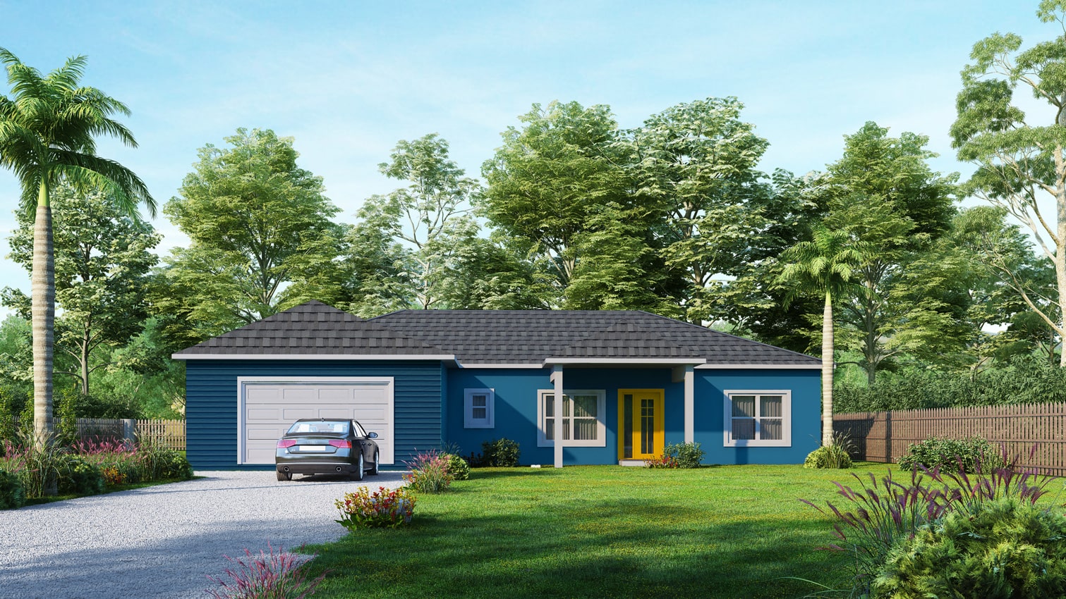 Rendering of the Gino steel kit home