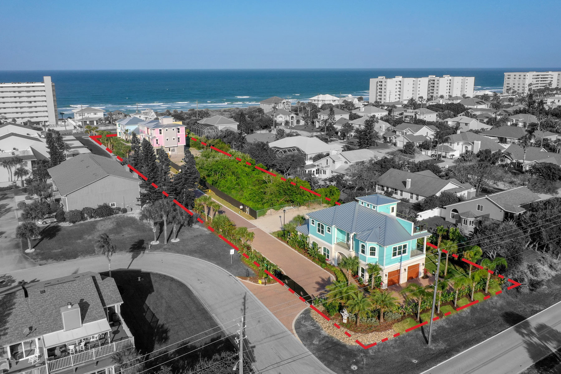 Ponce Inlet Key community boundaries aerial photograph