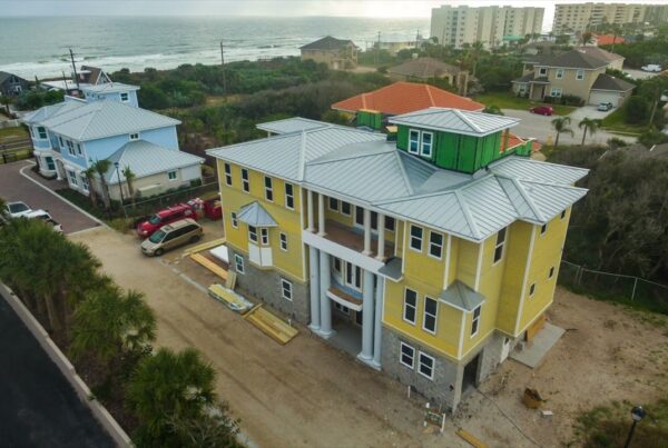 Mallory three story home under construction in the Ponce Inlet Key community development