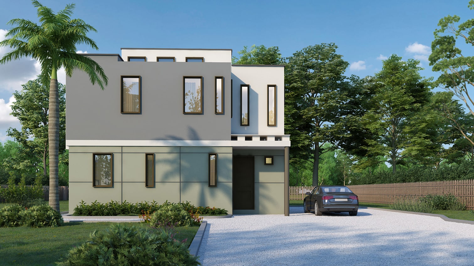 Rendering of the Sammy steel kit home