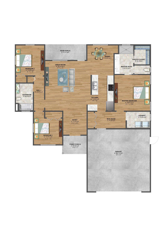 floor plan for the Thomas steel kit home